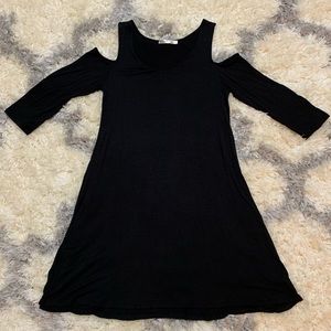 Black Cold Shoulder Dress (Heart & Hips)